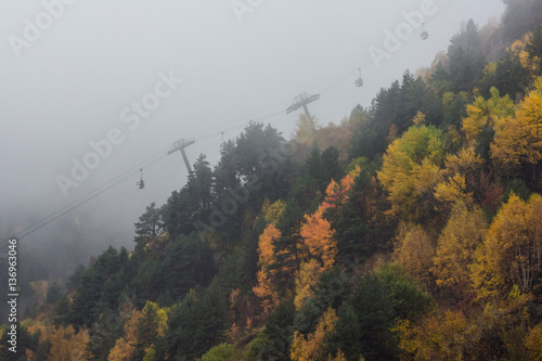 hillside mountain with fog