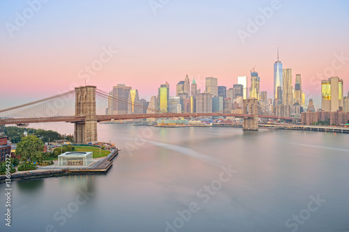 Belt of Venus over a New York City.