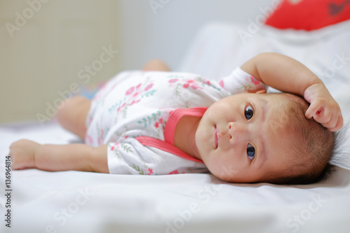 Cute Baby girl. close-up portrait, Portrait of a beautiful baby girl. photo