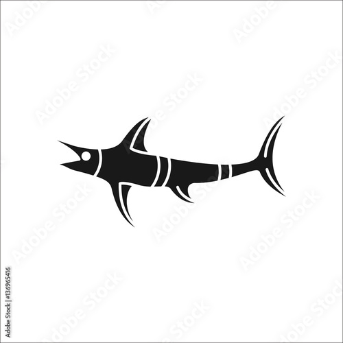 Swordfish simple silhouette icon on background © euroneuro
