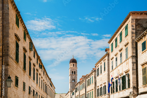 buildings on the main street Stradun in Dubrovnik photo