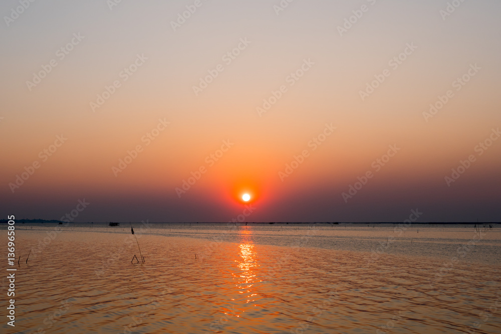 Sea at the sunset time, landscape picture