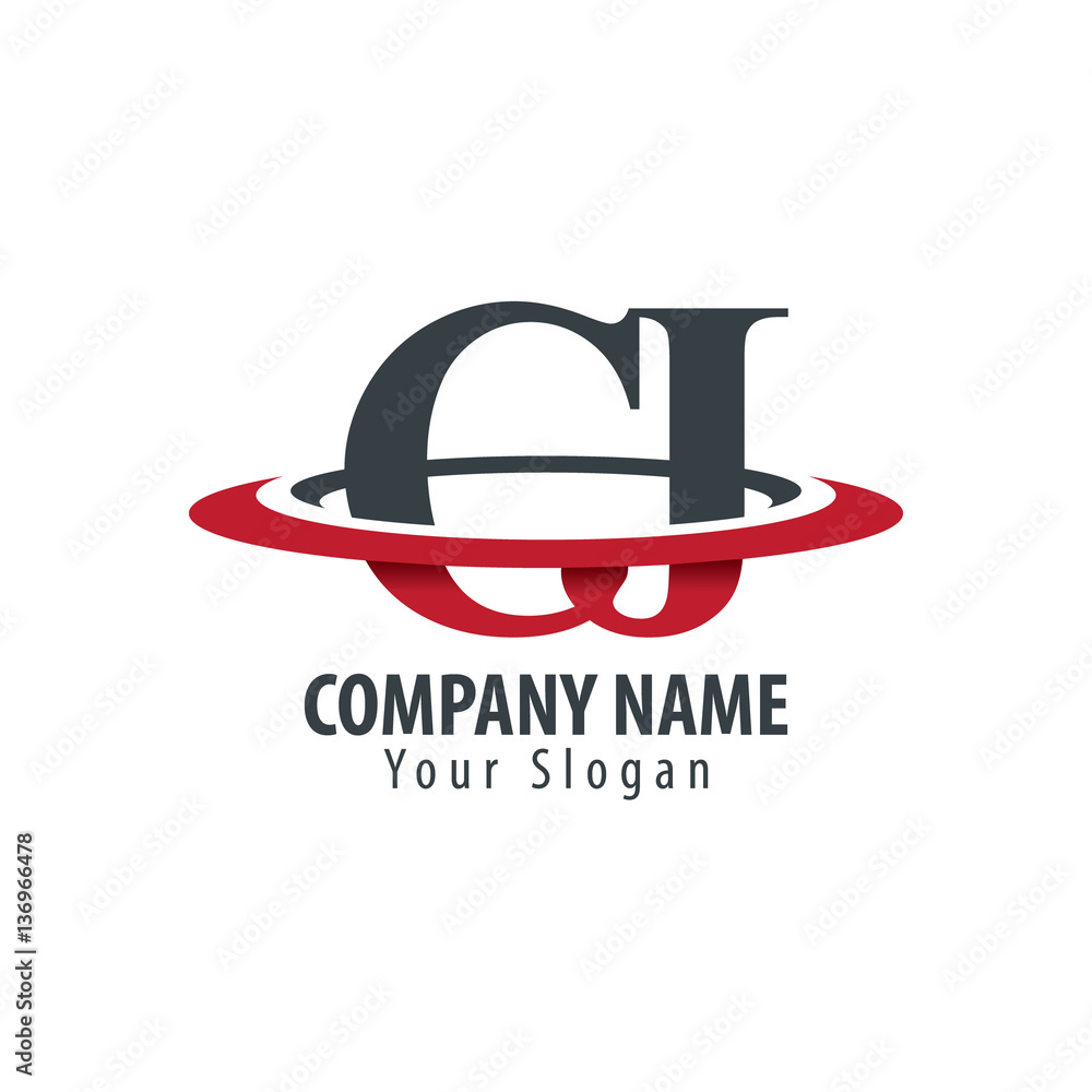 Initial Letter CJ With Overlapping Swoosh Circle Initial Letter CJ With Overlapping Swoosh Circle
