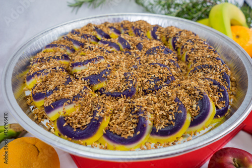 Purple Yam cake sweets Christmas display Philippines foods