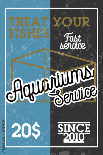 Color vintage aquariums service banner photo