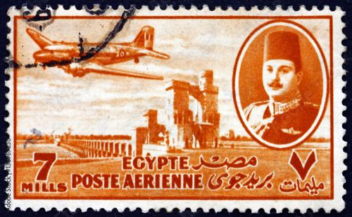 Postage stamp Egypt 1947 Delta Dam photo