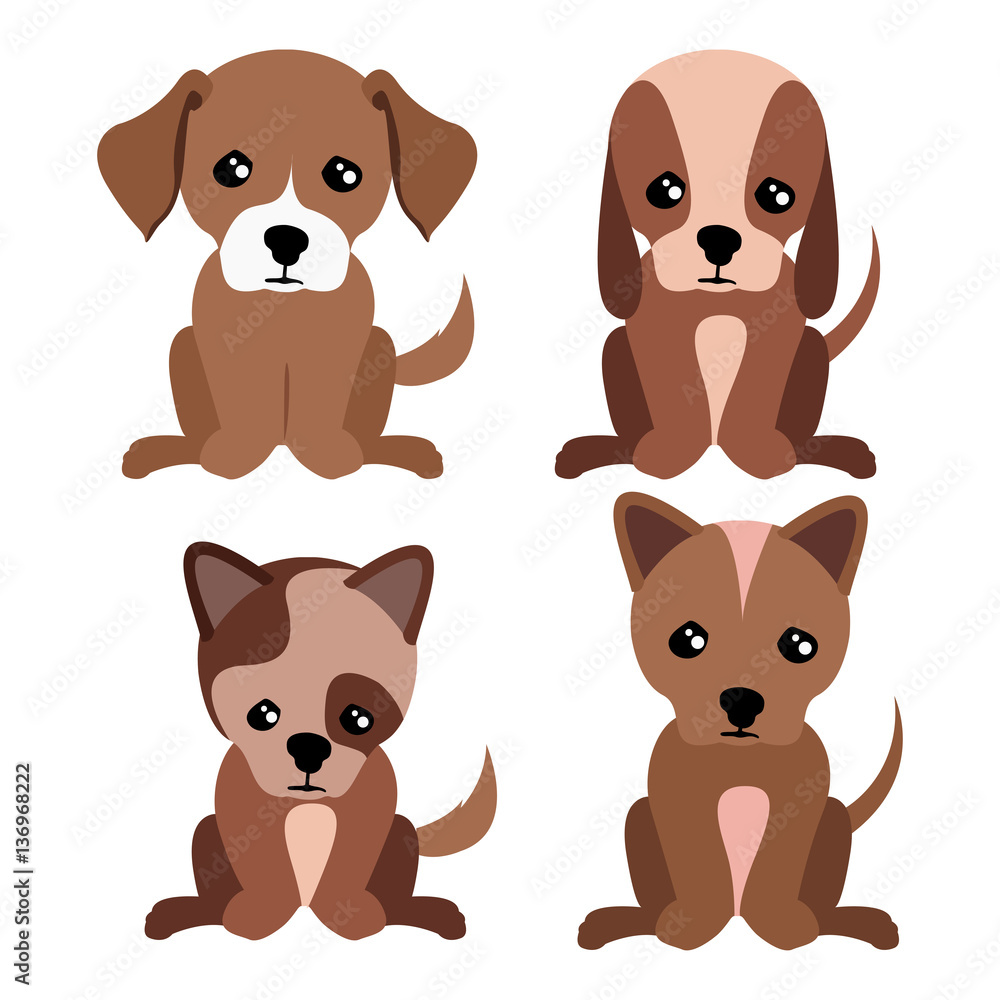 Set of cute dogs Set of cute dogs