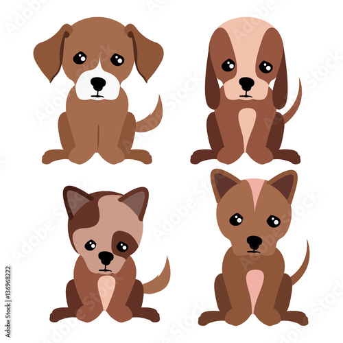 Set of cute dogs