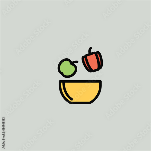 healthy food icon flat design