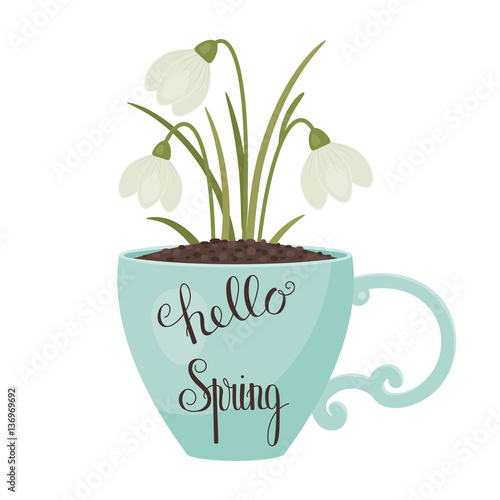 Hello Spring lettering