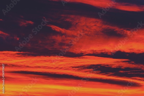 Beautiful Red And Orange Summer Sunset Sky