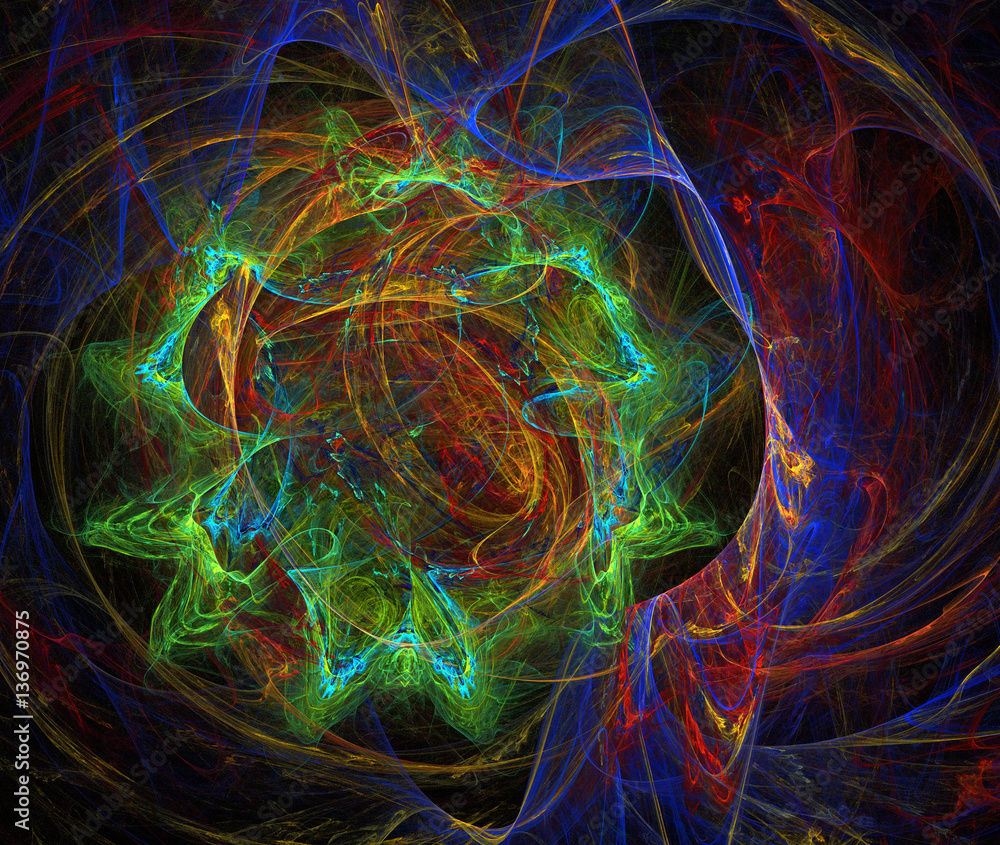 Twist and electric discharges. The geometry of space. Surrealist image Twist and electric discharges. The geometry of space. Surrealist image