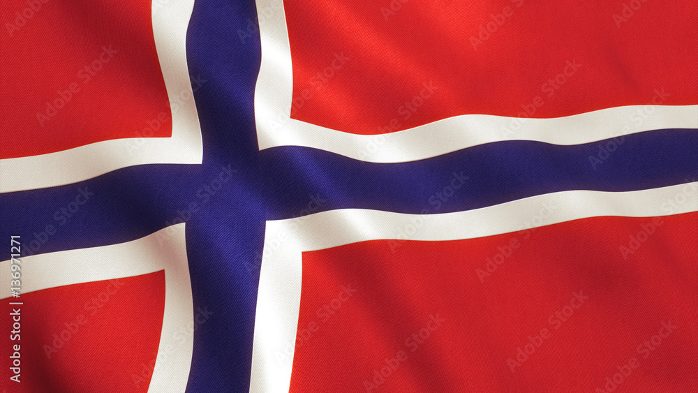 Fototapeta premium Norway Flag Waving - Germany Background