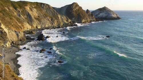 sunset light famous california big sur ocean bay panorama 4k usa
