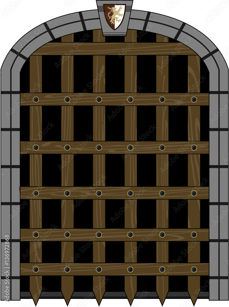 Medieval Castle Portcullis Gate Stock Vector Adobe Stock