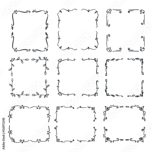 Set hand drawn line border.