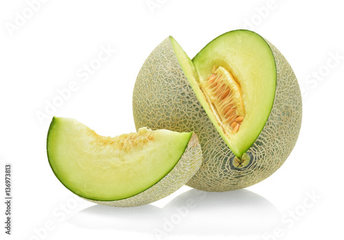 Tableau sur toile cantaloupe melon isolated on white background