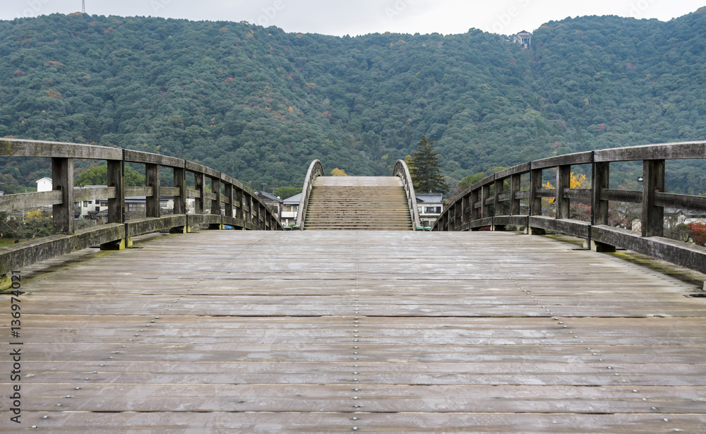 Kintai-kyo wooden bridge in Iwakuni, Japan