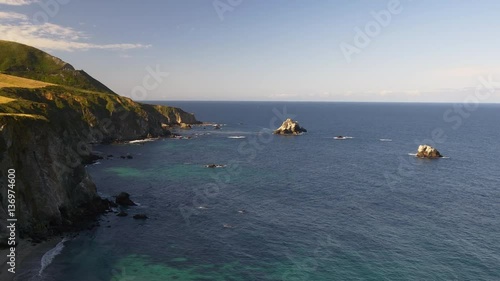 summer day famous california pacific ocean bay big sur shore panorama 4k usa
