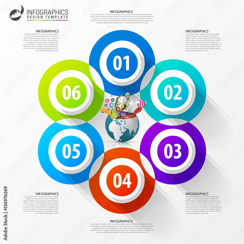 Template for cycle diagram. Infographic concept, Vector Template for cycle diagram. Infographic concept, Vector
