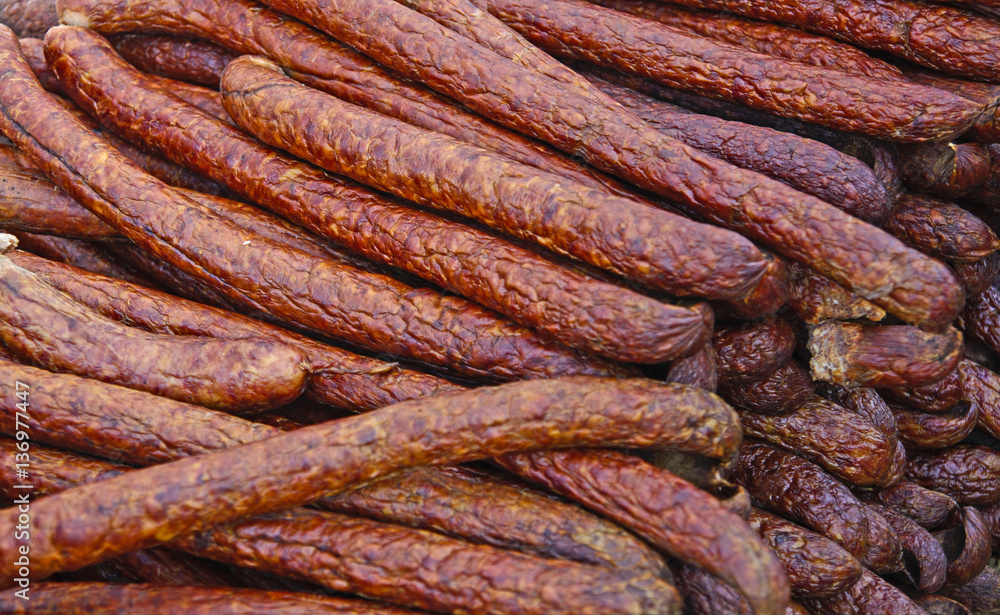 Fototapeta premium Homemade sausages