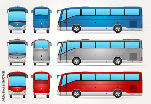 Vector Bus - Front - Back - Side view