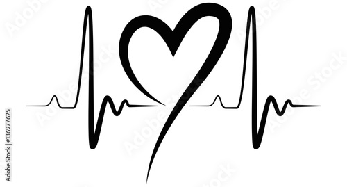 Heartbeat Shape Illustration black