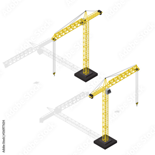 Industrial Crane Isometric View. Vector