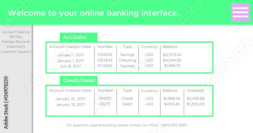 Online Digital Banking Website Interface photo