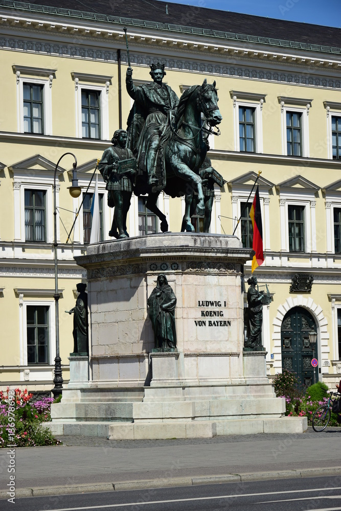 Munich, Germany, Bavaria - onument to LUDWIG the First, King of BAvaria