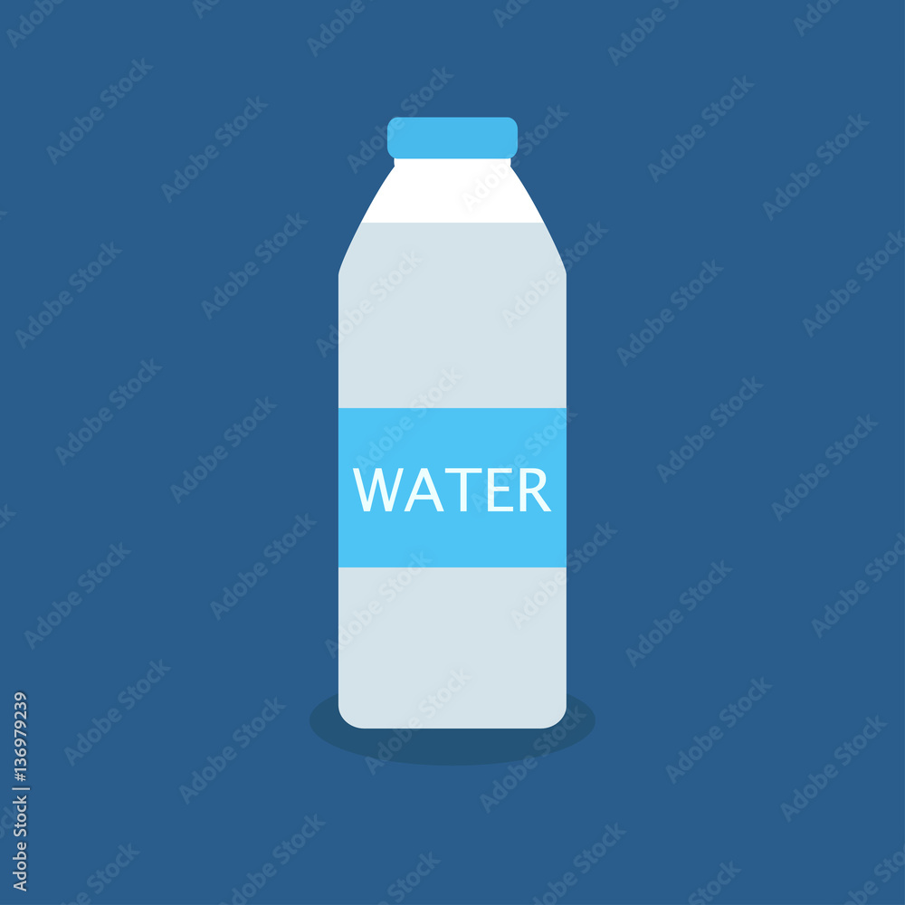 Bottle of water icon in flat style Bottle of water icon in flat style