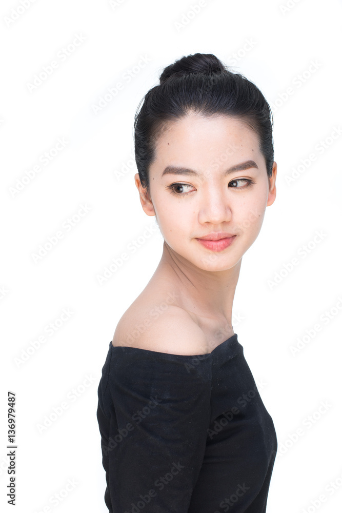Portrait of an Asian beauty isolated on white Portrait of an Asian beauty isolated on white