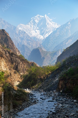 Mount Nilgiri and Kali Gandaki Nadi canyon