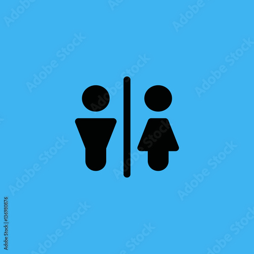 Man and lady toilet sign icon. flat design