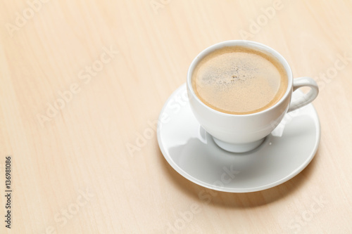 Office desk workplace with coffee cup