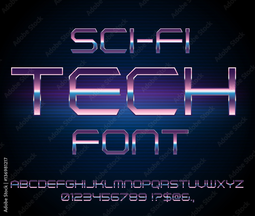 Obraz premium Sci-Fi retro font