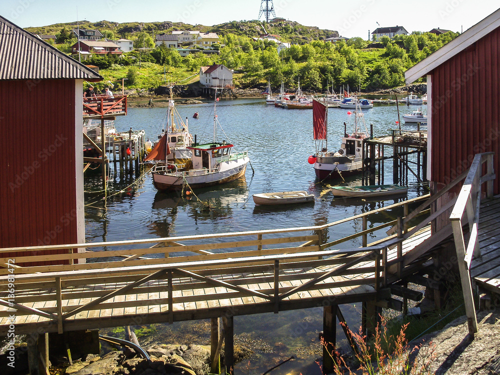 Obraz premium Harbor of The village Å, Moskenes, Norway