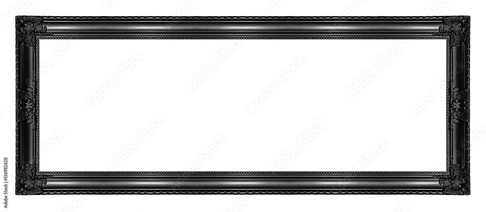 Antique black frame isolated on white background, clipping path.