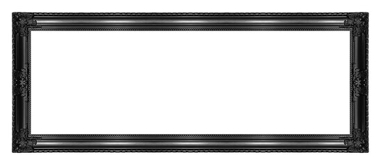 Antique black frame isolated on white background, clipping path.