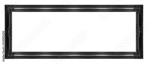 Obraz na płótnie Antique black frame isolated on white background, clipping path. w salonie