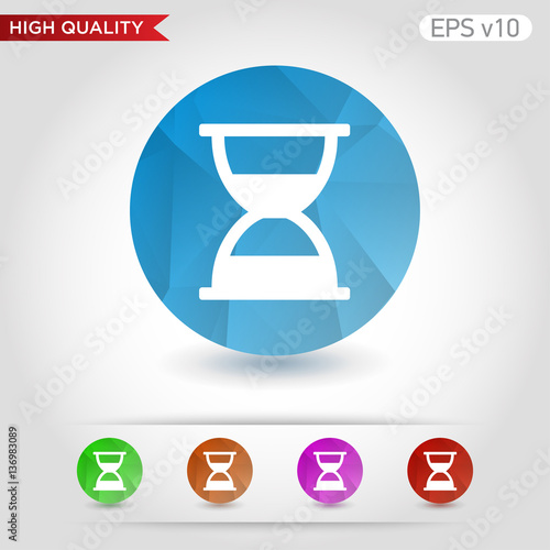 Hourglass icon. Button with sand timer icon. Modern UI vector.