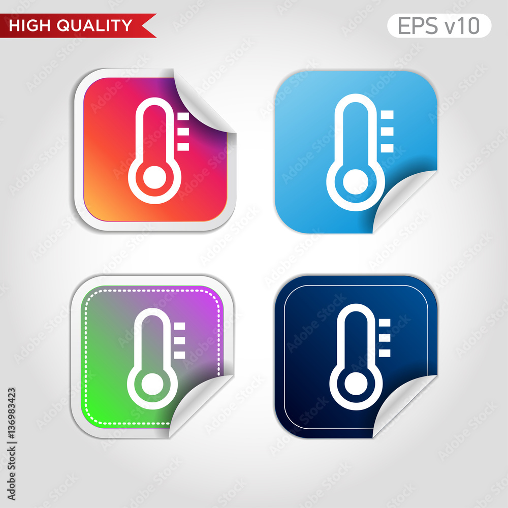 Thermometer icon. Button with weather icon. Modern UI vector. Thermometer icon. Button with weather icon. Modern UI vector.