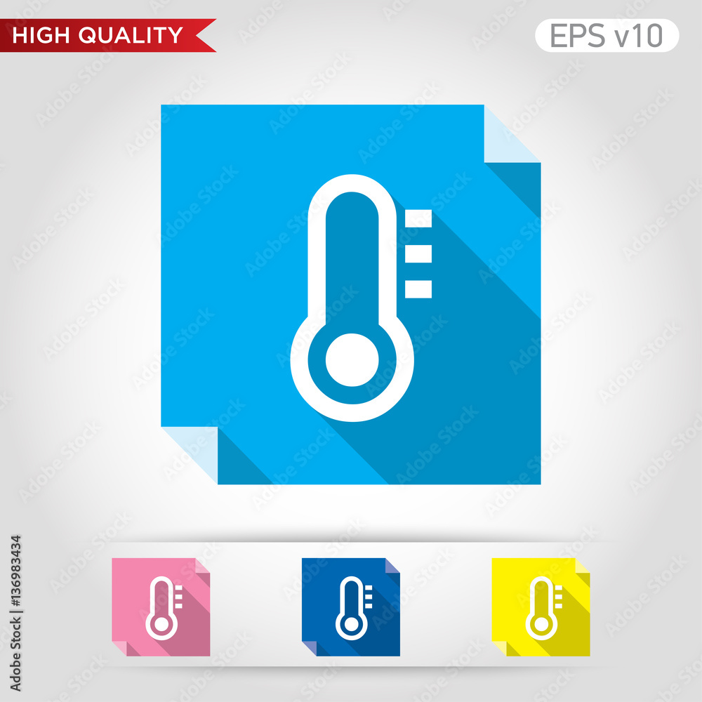 Thermometer icon. Button with weather icon. Modern UI vector. Thermometer icon. Button with weather icon. Modern UI vector.