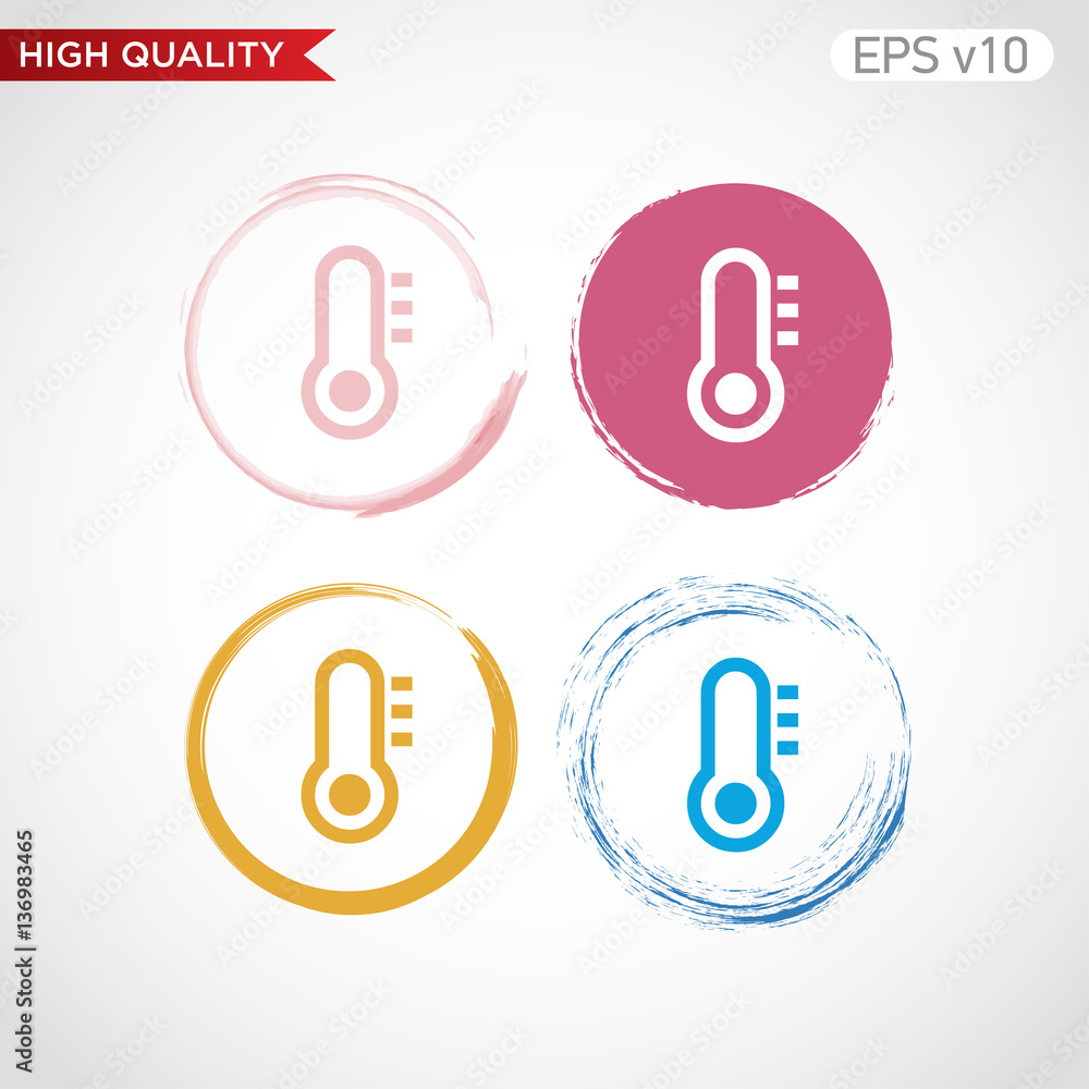 Thermometer icon. Button with weather icon. Modern UI vector. Thermometer icon. Button with weather icon. Modern UI vector.