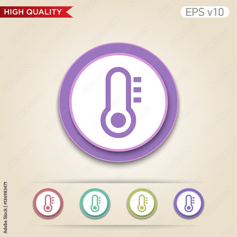 Thermometer icon. Button with weather icon. Modern UI vector. Thermometer icon. Button with weather icon. Modern UI vector.