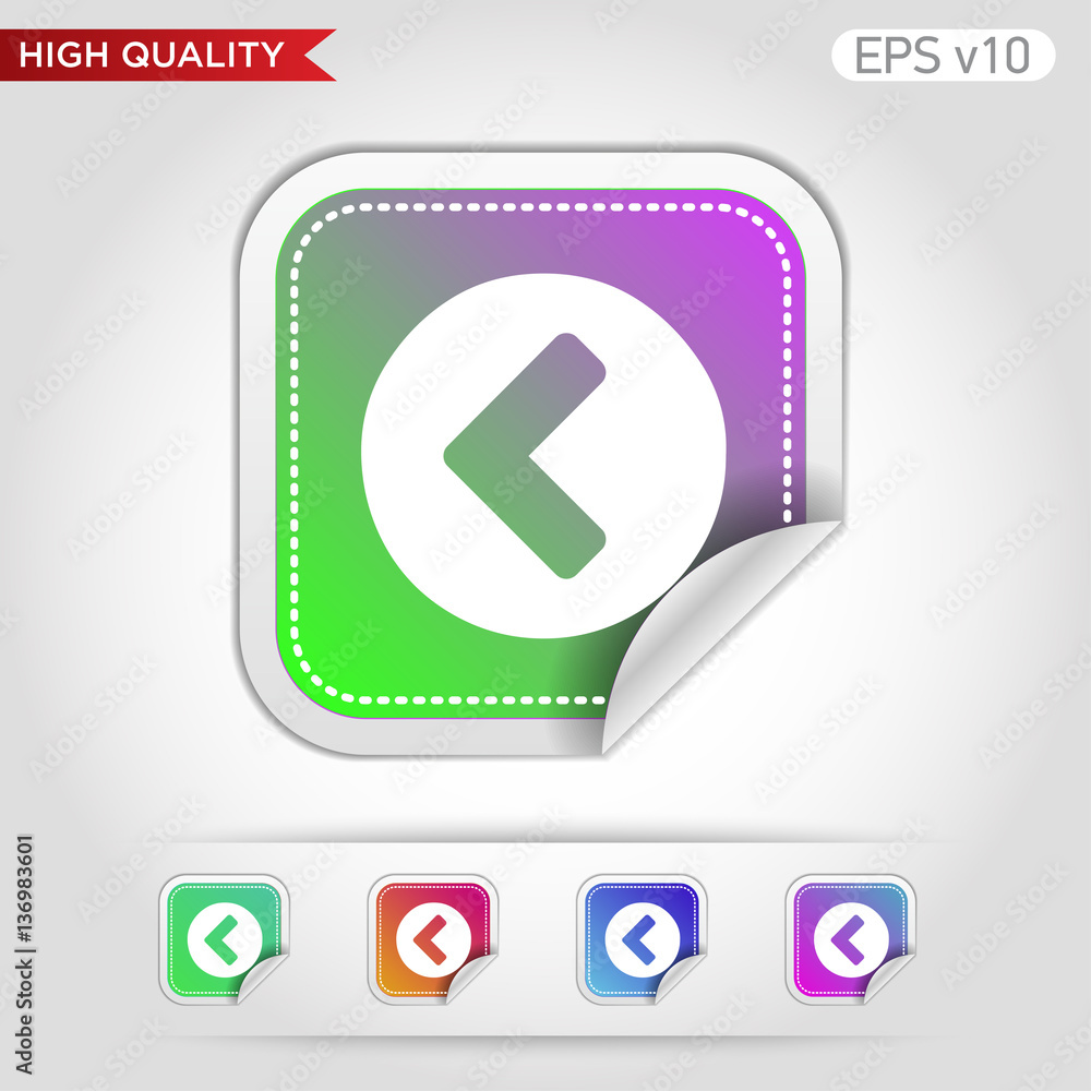 Left arrow icon. Button with left arrow icon. Modern UI vector. Left arrow icon. Button with left arrow icon. Modern UI vector.
