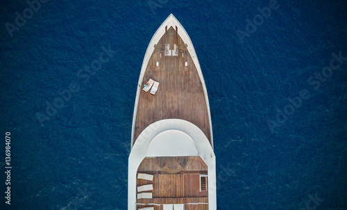 Aerial view of big yacht in sea © Jag_cz