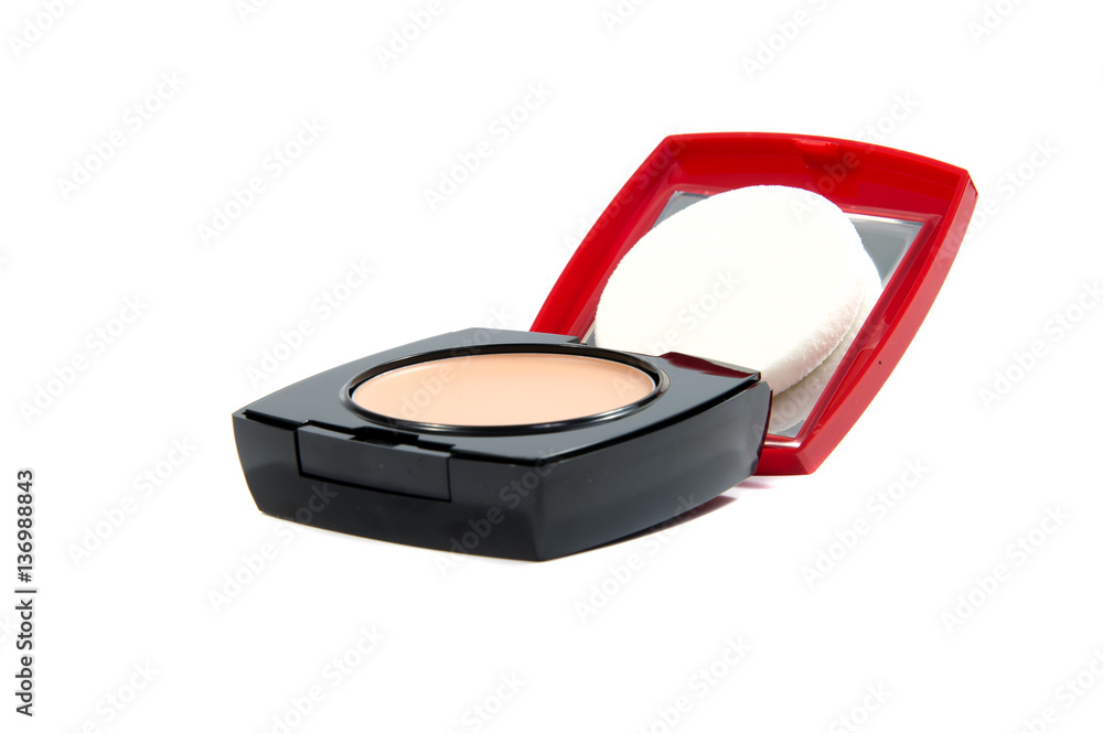 Cosmetic powder, isolated on white background Cosmetic powder, isolated on white background