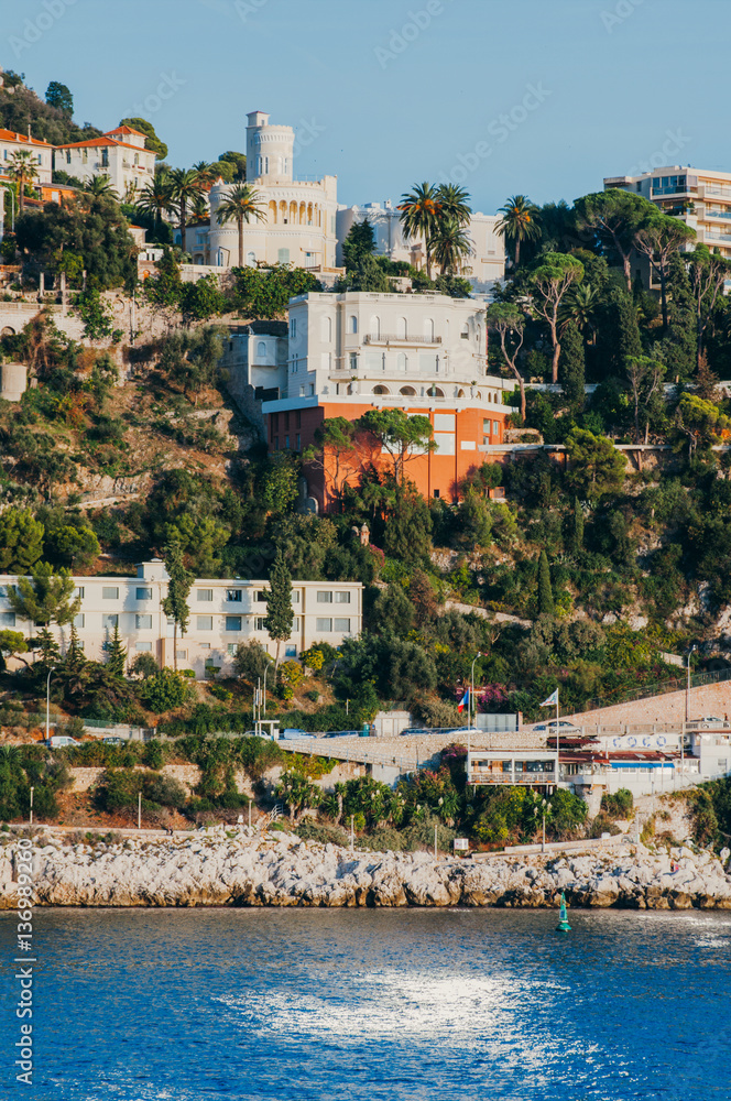 City of Nice in France. Residentaial building in the port