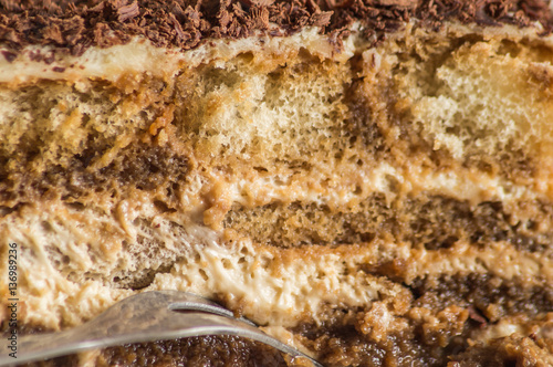 Wallpaper Mural a peace of beautiful delicious homemade cake tiramisu,  low calories, close up Torontodigital.ca